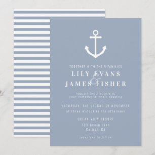 Anchor Wedding Invitation Nautical Coastal Wedding