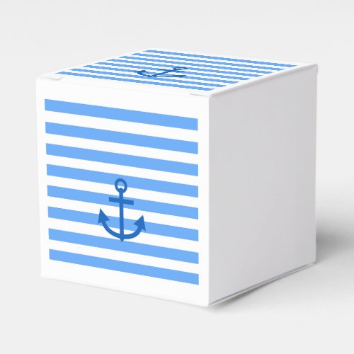 Anchor  White Blue Stripes  Favor Boxes