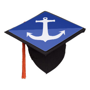 Anchor white + your background & ideas graduation cap topper
