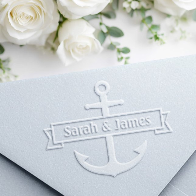 Anchor with banner couple's names or custom text embosser (Anchor with banner couple's names or custom text embosser)