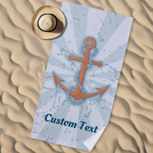Anchor with Chain Beach Towel