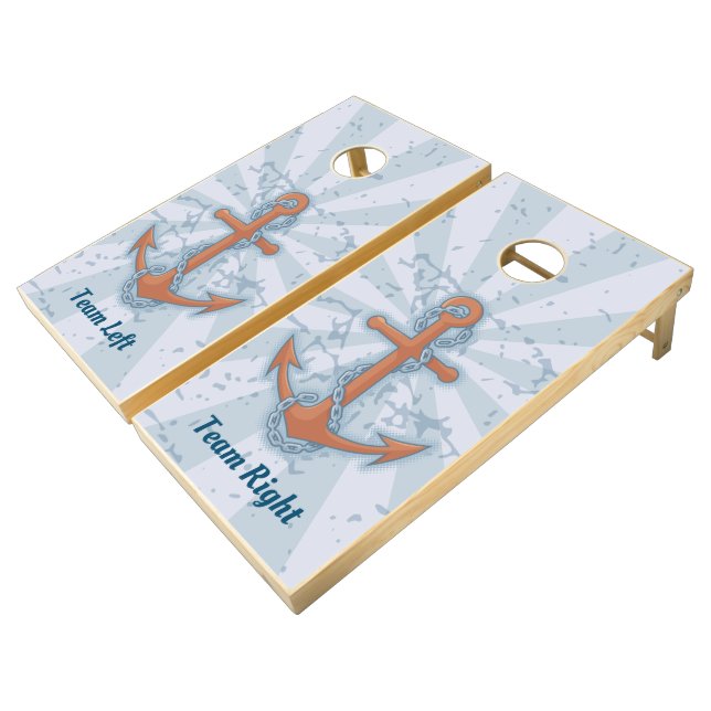 Anchor with Chain Cornhole Set (Angled)