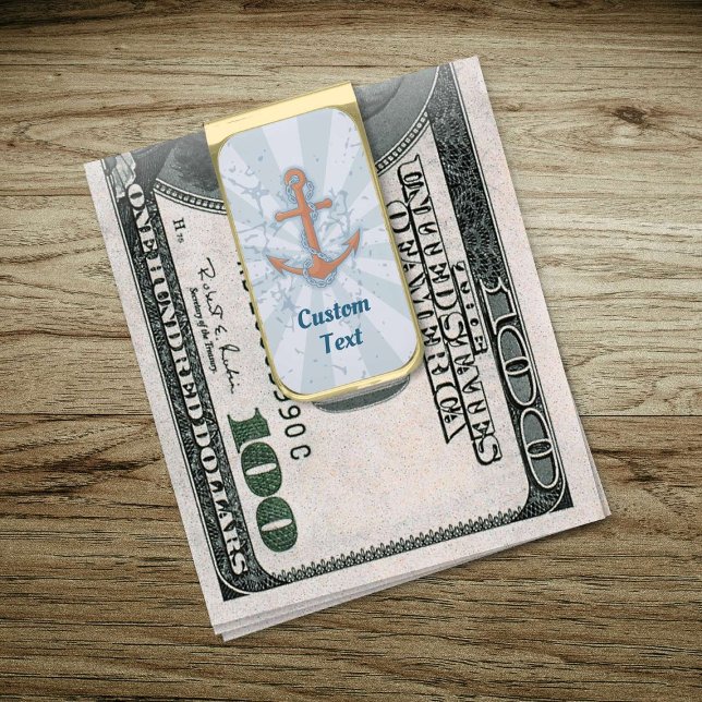Anchor with Chain Gold Finish Money Clip (Creator Uploaded)