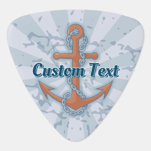Anchor with Chain Guitar Pick (Front)