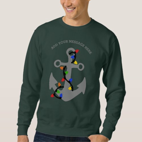 Anchor with Christmas Lights Nautical Sweatshirt