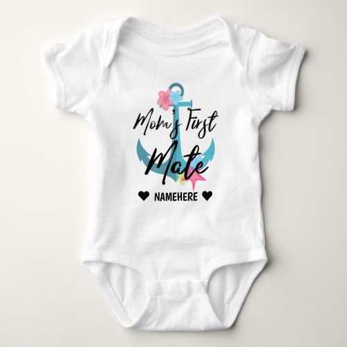 Anchor with Flowers _ Moms First Mate Baby Bodysuit