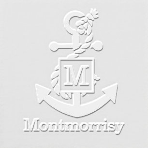 Anchor with Knotted Rope Initial Name Monogram  Embosser