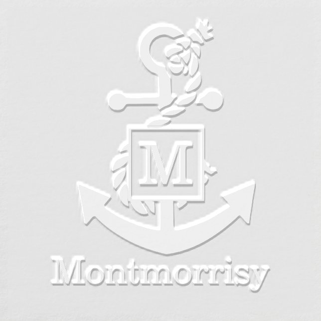 Anchor with Knotted Rope Initial Name Monogram  Embosser (Design)