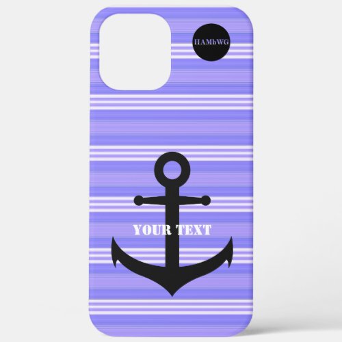 Anchor with Purple and White Stripes Case_Mate  iPhone 12 Pro Max Case
