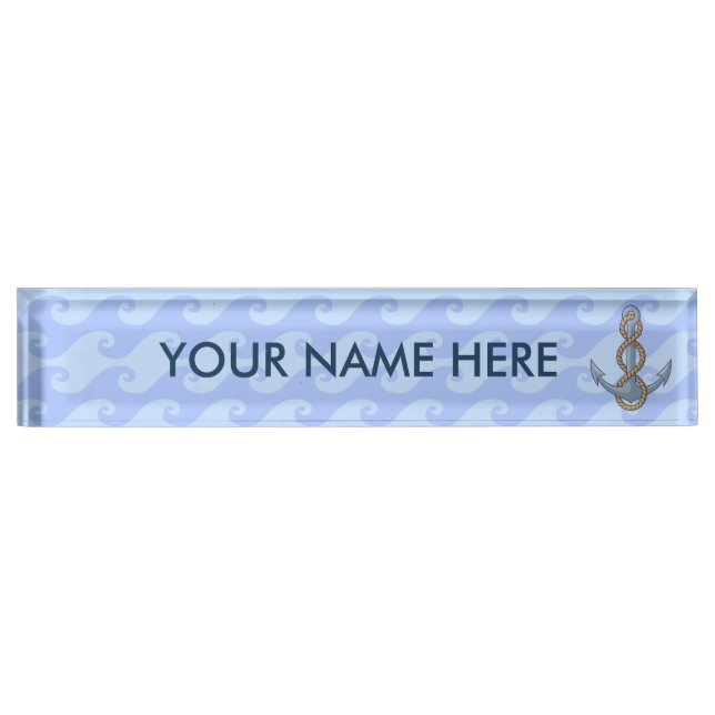 Anchor with Rope Desk Name Plate (Front)
