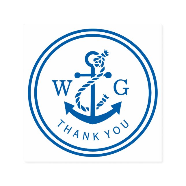 Anchor with Rope Monogram Thank You Self-inking Stamp (Design)