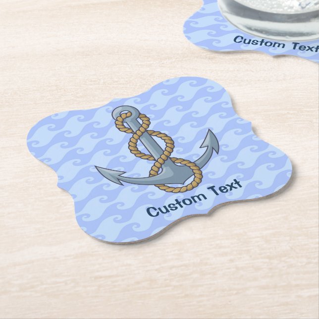 Anchor with Rope Paper Coaster (Angled)