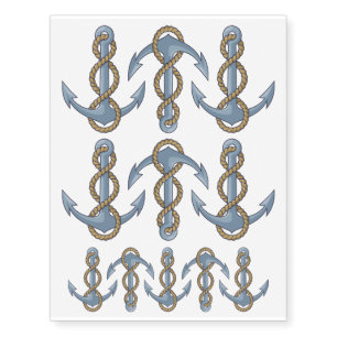 Anchor with Rope Temporary Tattoos