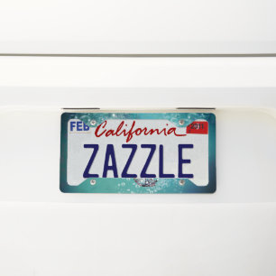 Anchor with seagull and fish license plate frame