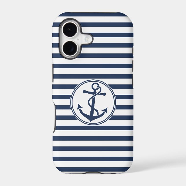 Anchor with Stripes Iphone Case (Back)