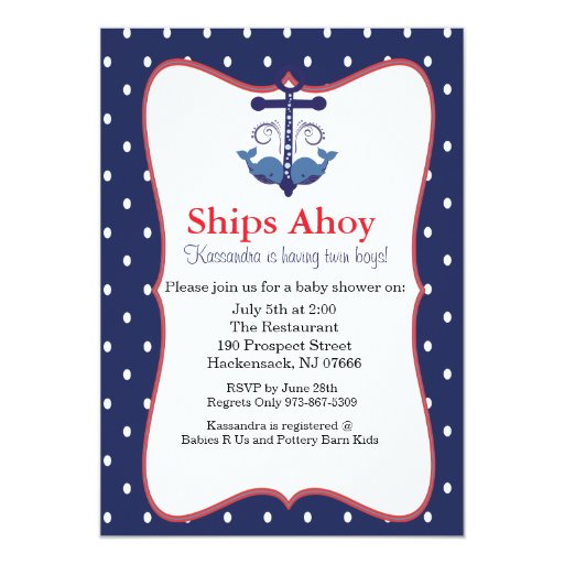 Whale And Anchor Baby Shower Invitations 9