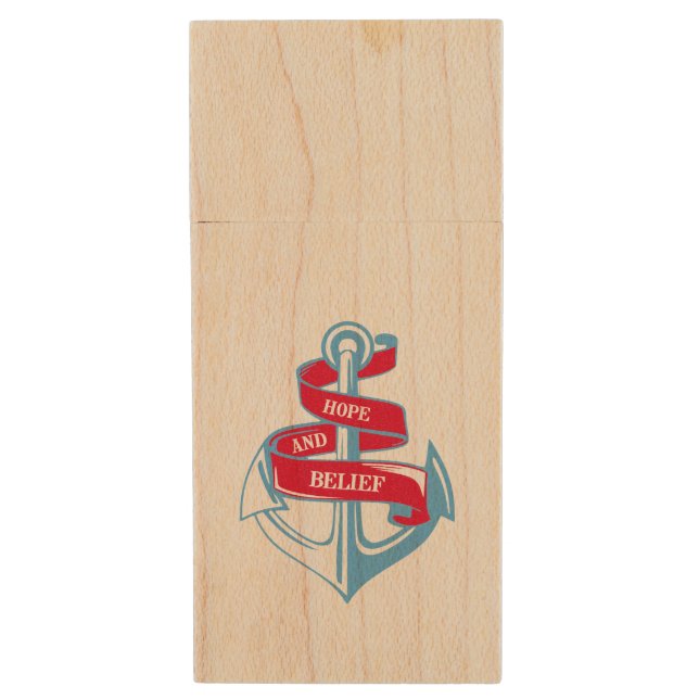 Anchor Wood Flash Drive (Front Vertical)