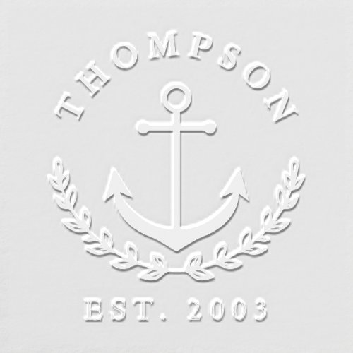 Anchor  Wreath Nautical Name  Year Established Embosser