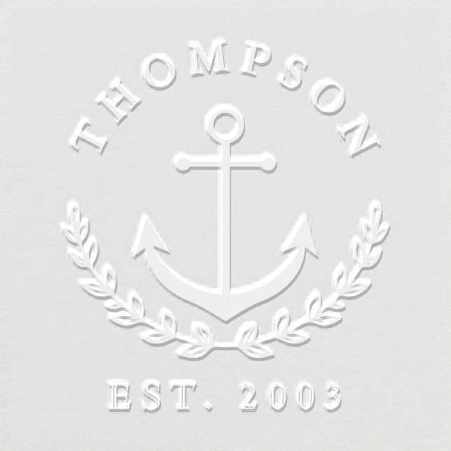 Anchor & Wreath Nautical Name & Year Established Embosser (Design)