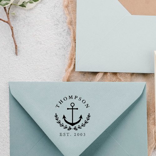 Anchor  Wreath Nautical Name  Year Established Self_inking Stamp