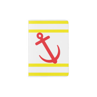 Anchor Yellow Strips Custom Passport Holder