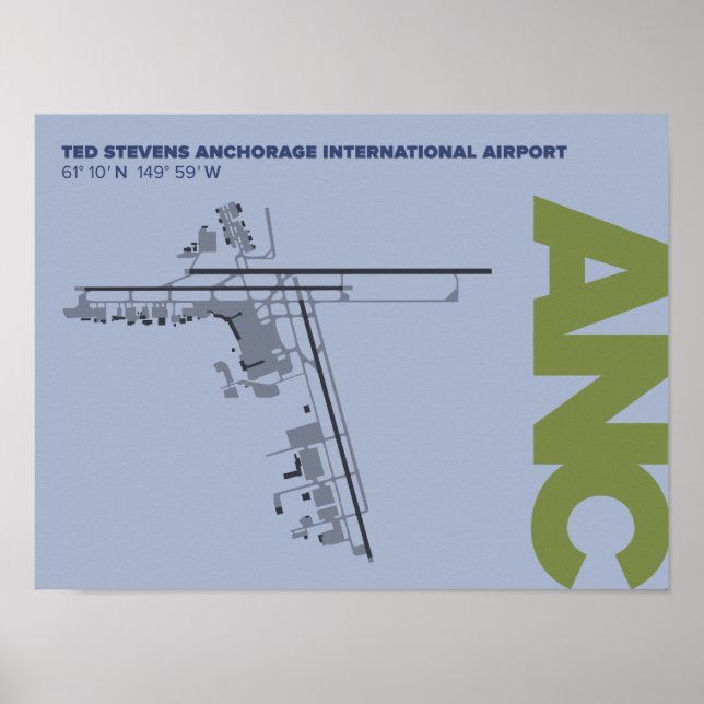 Anchorage Airport (ANC) Diagram Poster (Front)