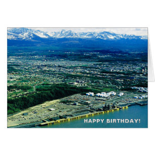 Anchorage Alaska Aerial Photo Birthday Cards