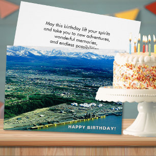 Anchorage Alaska Aerial Photo Birthday Cards