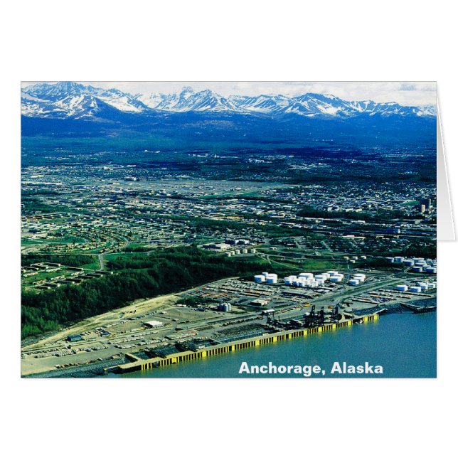 Anchorage Alaska Aerial Photo Card (Front Horizontal)