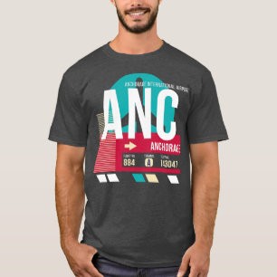 Anchorage Alaska ANC Airport Code Baggage Tag T-Shirt