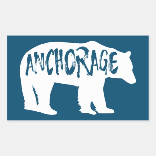 Anchorage Alaska Bear Rectangular Sticker