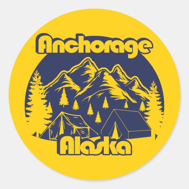 Anchorage Alaska Classic Round Sticker (Front)
