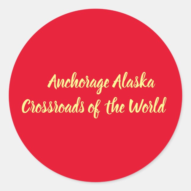 Anchorage Alaska Crossroads of the World Classic Round Sticker (Front)