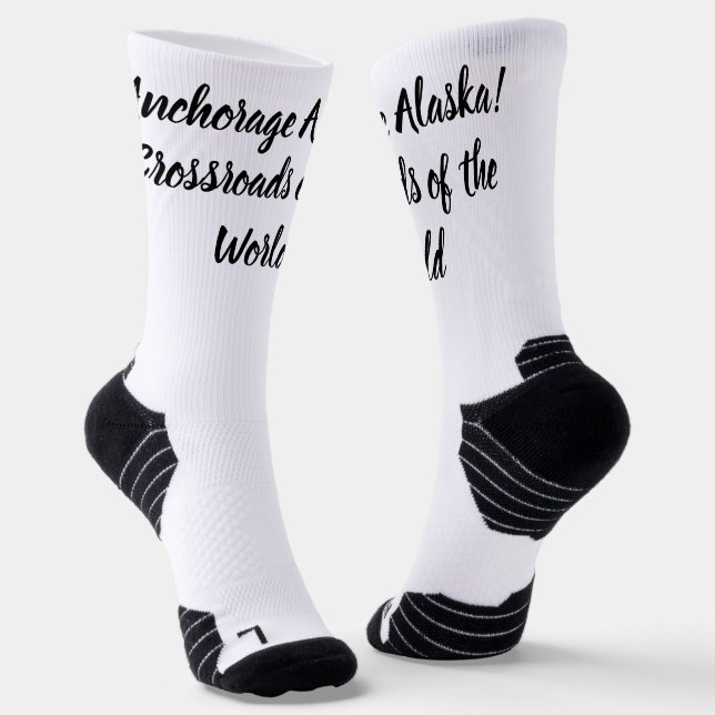 Anchorage Alaska Crossroads of the World Socks (Angled)