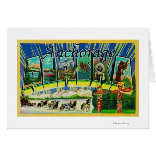 Anchorage, Alaska - Large Letter Scenes Cards (Front Horizontal)