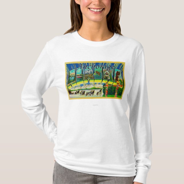 Anchorage, Alaska - Large Letter Scenes T-Shirt (Front)