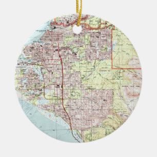 Anchorage Alaska Map (1994) Ceramic Ornament