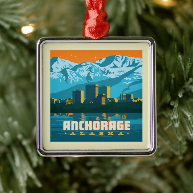 Anchorage, Alaska Metal Ornament (Tree)