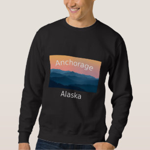 Anchorage Alaska Mountain sunset hometown Sweatshirt