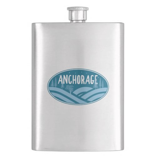 Anchorage Alaska Outdoors Flask