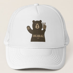 Anchorage Alaska Peace Bear Trucker Hat