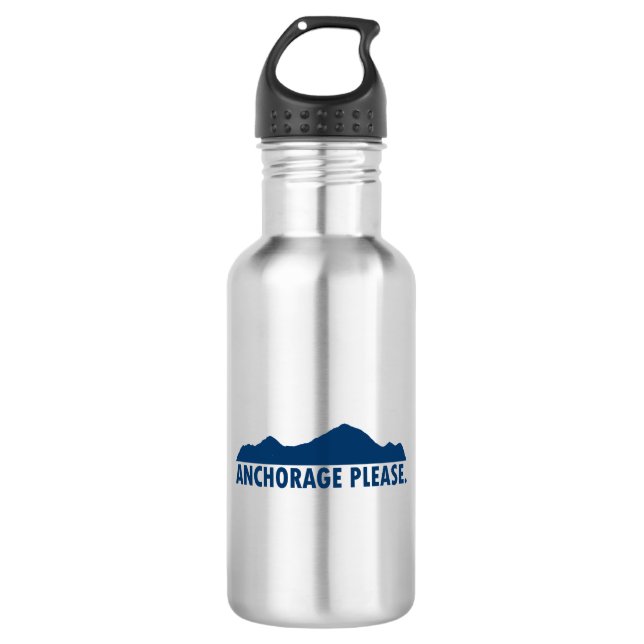 Anchorage Alaska Please Stainless Steel Water Bottle (Front)