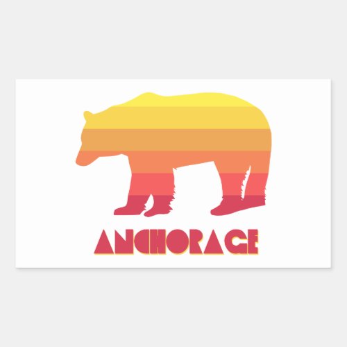 Anchorage Alaska Rainbow Bear Rectangular Sticker