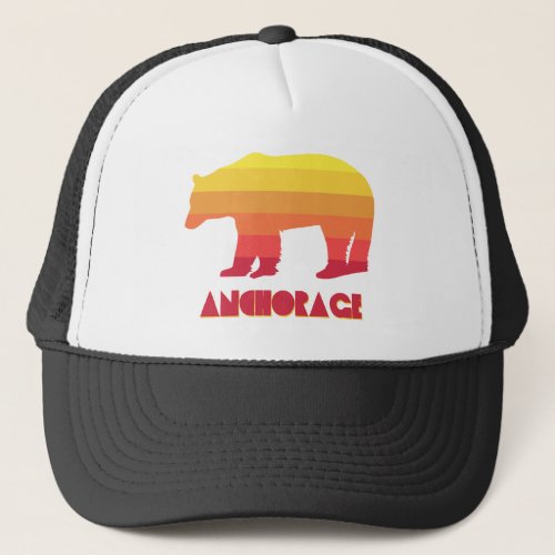 Anchorage Alaska Rainbow Bear Trucker Hat