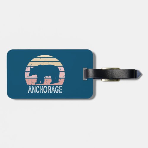 Anchorage Alaska Retro Bear Luggage Tag