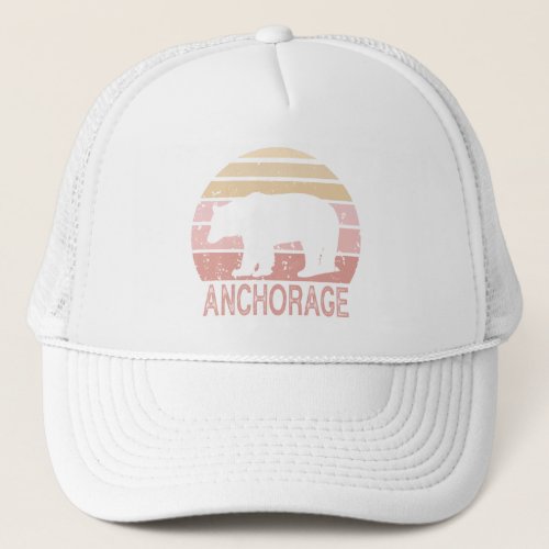 Anchorage Alaska Retro Bear Trucker Hat