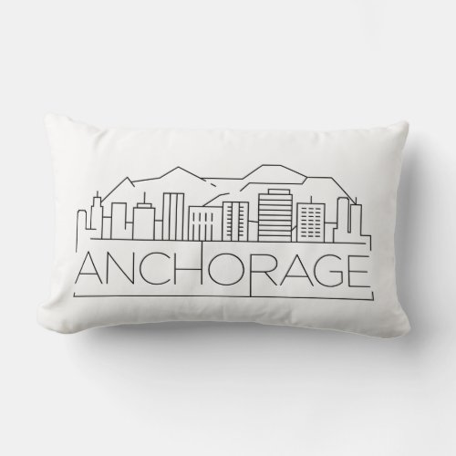 Anchorage Alaska Skyline Lumbar Pillow