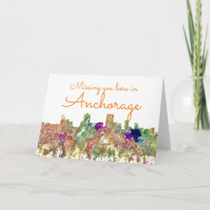Anchorage, Alaska Skyline SG-Faded Glory Holiday Card
