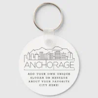 Louisville, KY Stylized Skyline, Custom Slogan Keychain, Zazzle