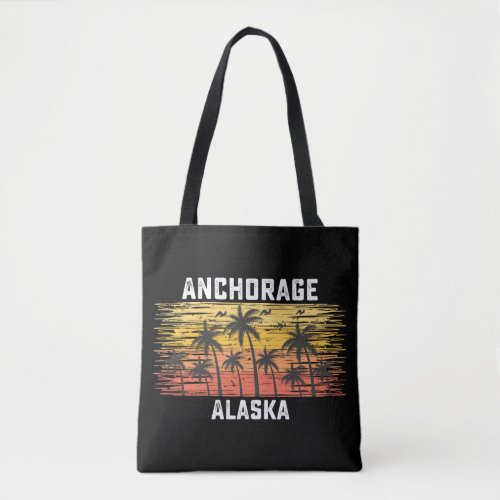 Anchorage Alaska Summer Retro VIntage Vacation Tote Bag